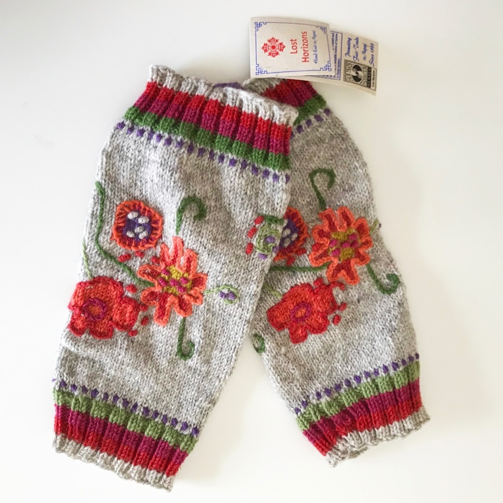 NWT Lost Horizons Wool Leg Warmers Handmade Nepal